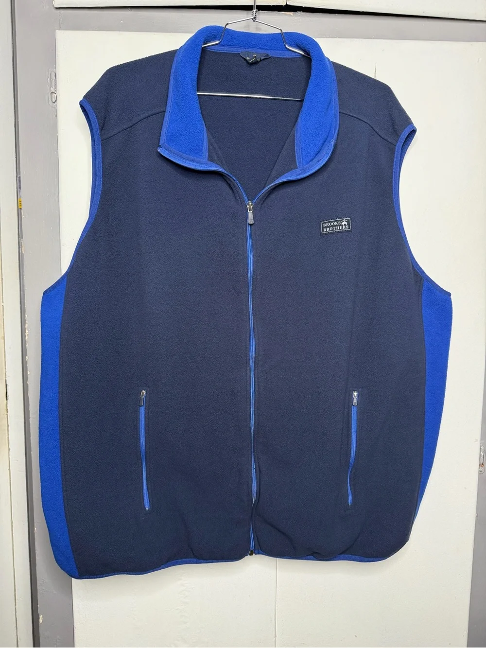 Brooks Brothers Mens Fleece Full Zip Zip Vest Size 5XL Navy Blue